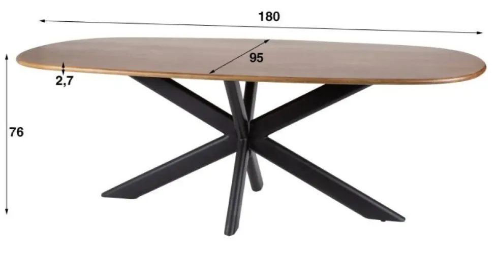Amsterdam Cliff ruokapöytä 180cm, mangopuu