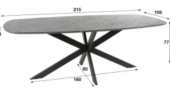 Amsterdam Onyx Cross ruokapöytä 215cm