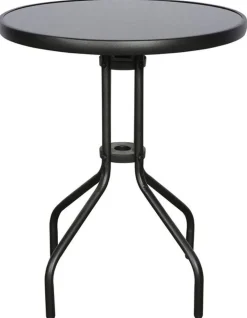 Bistro pyöreä parvekepöytä 60 cm lasikannella