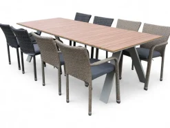 Cannes terassipöytä 250 cm + Apollo tuolit, eri värejä