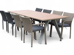 Cannes terassipöytä 250 cm + Apollo tuolit, eri värejä