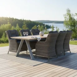 Cannes terassipöytä 250 cm + Osborne tuolit, eri värejä