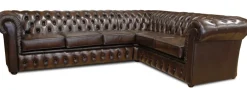 Chesterfield nahkakulmasohva, eri värejä