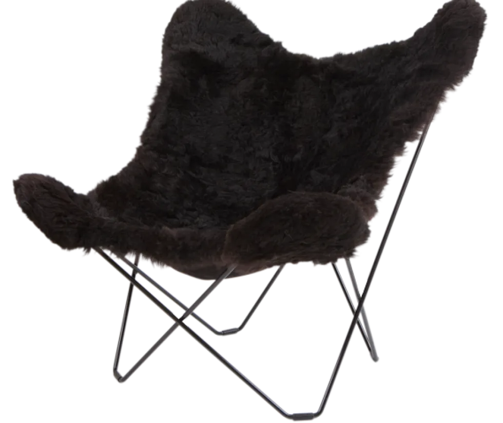 Cuero Lepakkotuoli Iceland Mariposa, Black Shorn