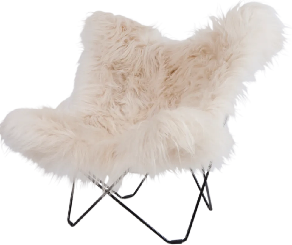 Cuero Lepakkotuoli Iceland Mariposa, White Wild