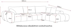 Dumbo avokulmasohva 300x209 cm, beige