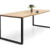 Edna ruokapöytä 180 x 90 cm ruskea, mustat metallijalat