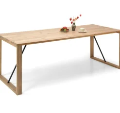 Edna ruokapöytä 220 x 90 cm ruskea, puujalat