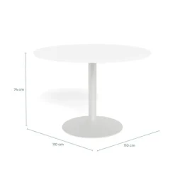 Eira pyöreä ruokapöytä 110cm, valkoinen
