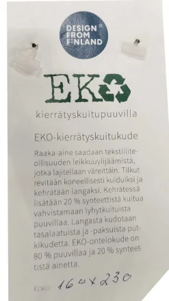 Eko puuvillamatto musta-valkoinen 160x230cm