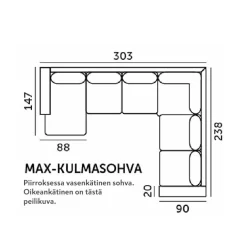 Gamma Max U-kulmasohva beige