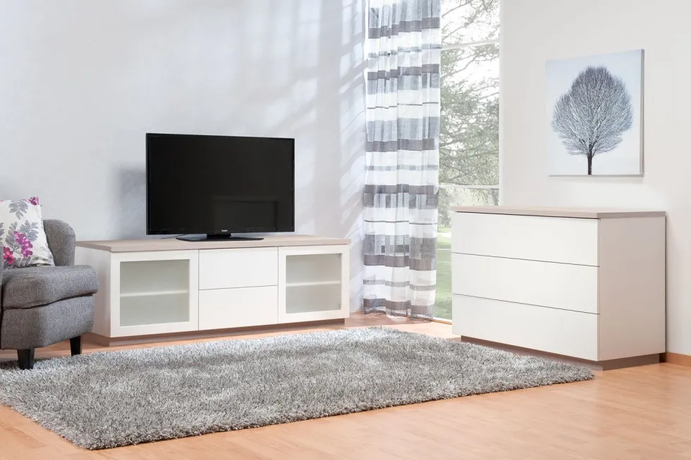 Hiipakka Anton TV-taso 150cm, lasiovilla