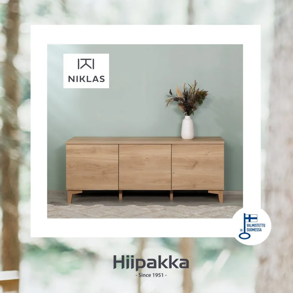 Hiipakka Niklas senkki 150 cm, umpiovet + laatikot