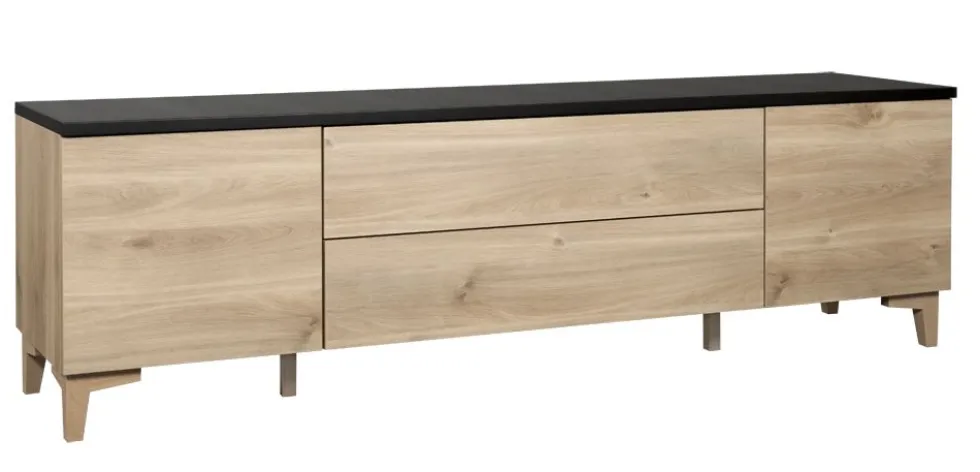 Hiipakka Niklas tv-taso 200 cm, umpiovilla ja laatikoilla