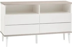 Hiipakka Taiga 5.5 korkea tv-taso 134 cm kirkkaalla lasilla