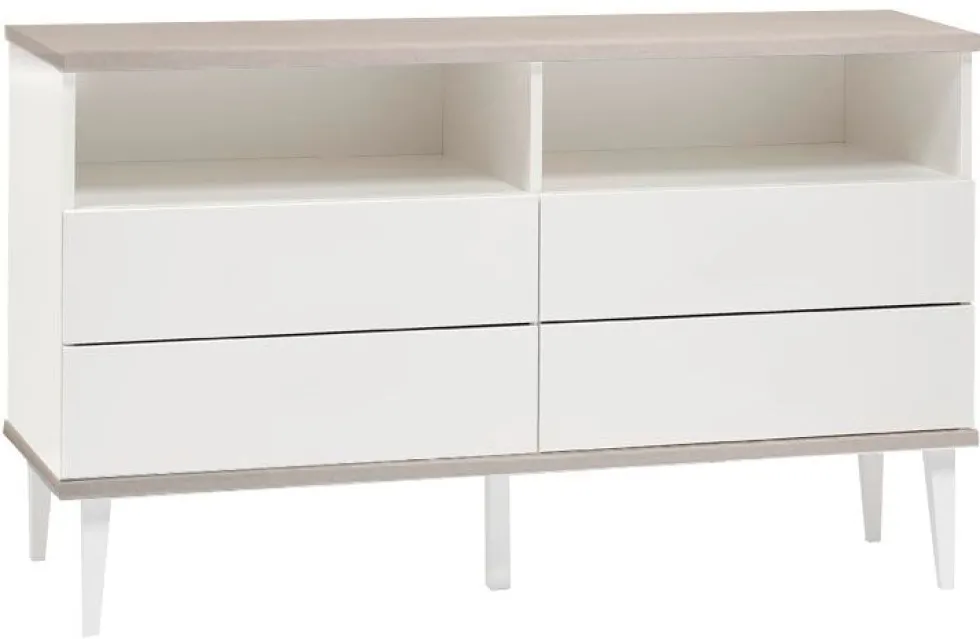 Hiipakka Taiga 5.5 korkea tv-taso 134 cm kirkkaalla lasilla