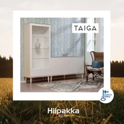 Hiipakka Taiga 5.5 korkea tv-taso 134 cm kirkkaalla lasilla