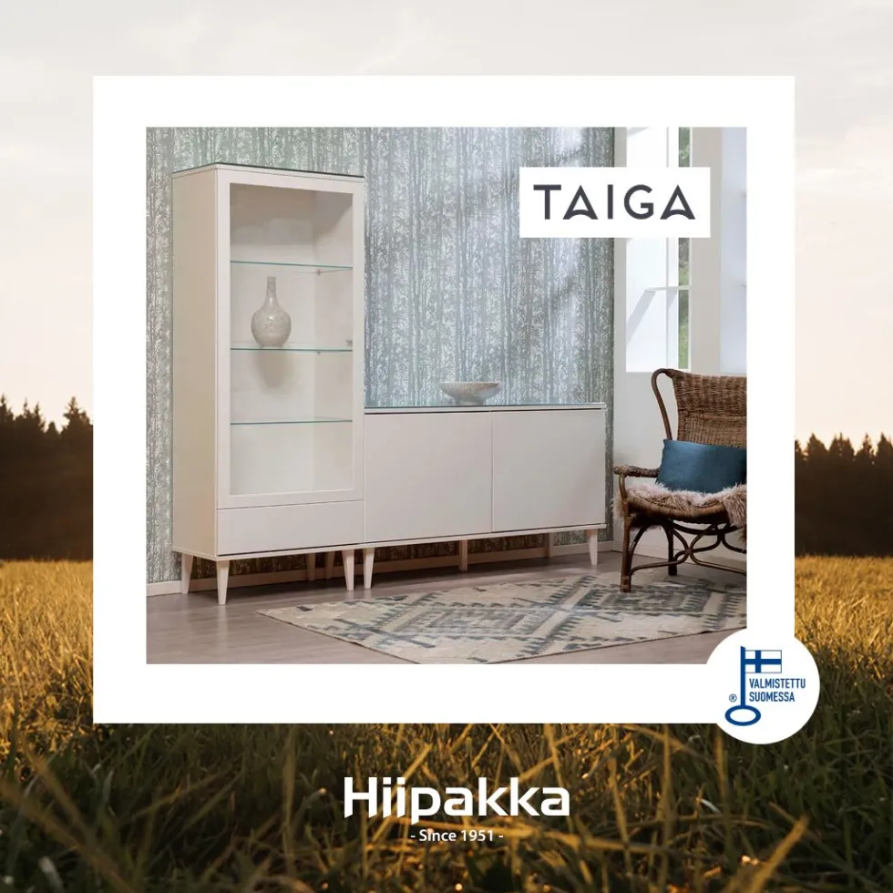 Hiipakka Taiga 5.5 korkea tv-taso 134 cm kirkkaalla lasilla