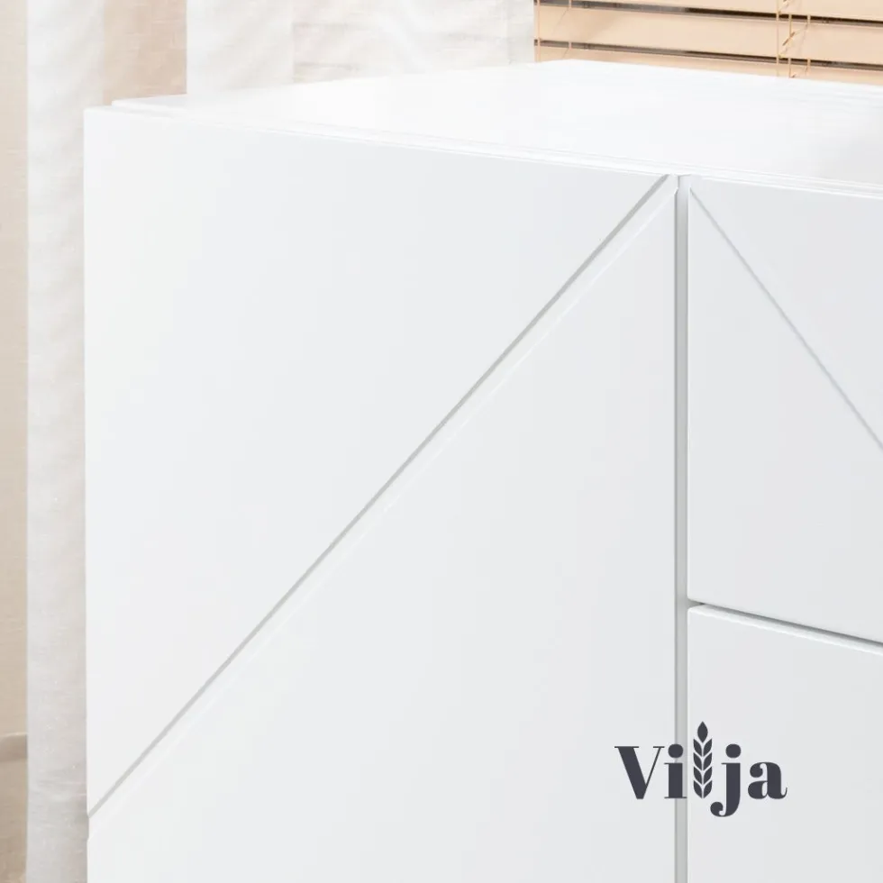 Hiipakka Vilja senkki 200cm ovilla, valkoinen
