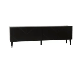 Hiipakka Vilja tv-taso 200cm ovilla, musta