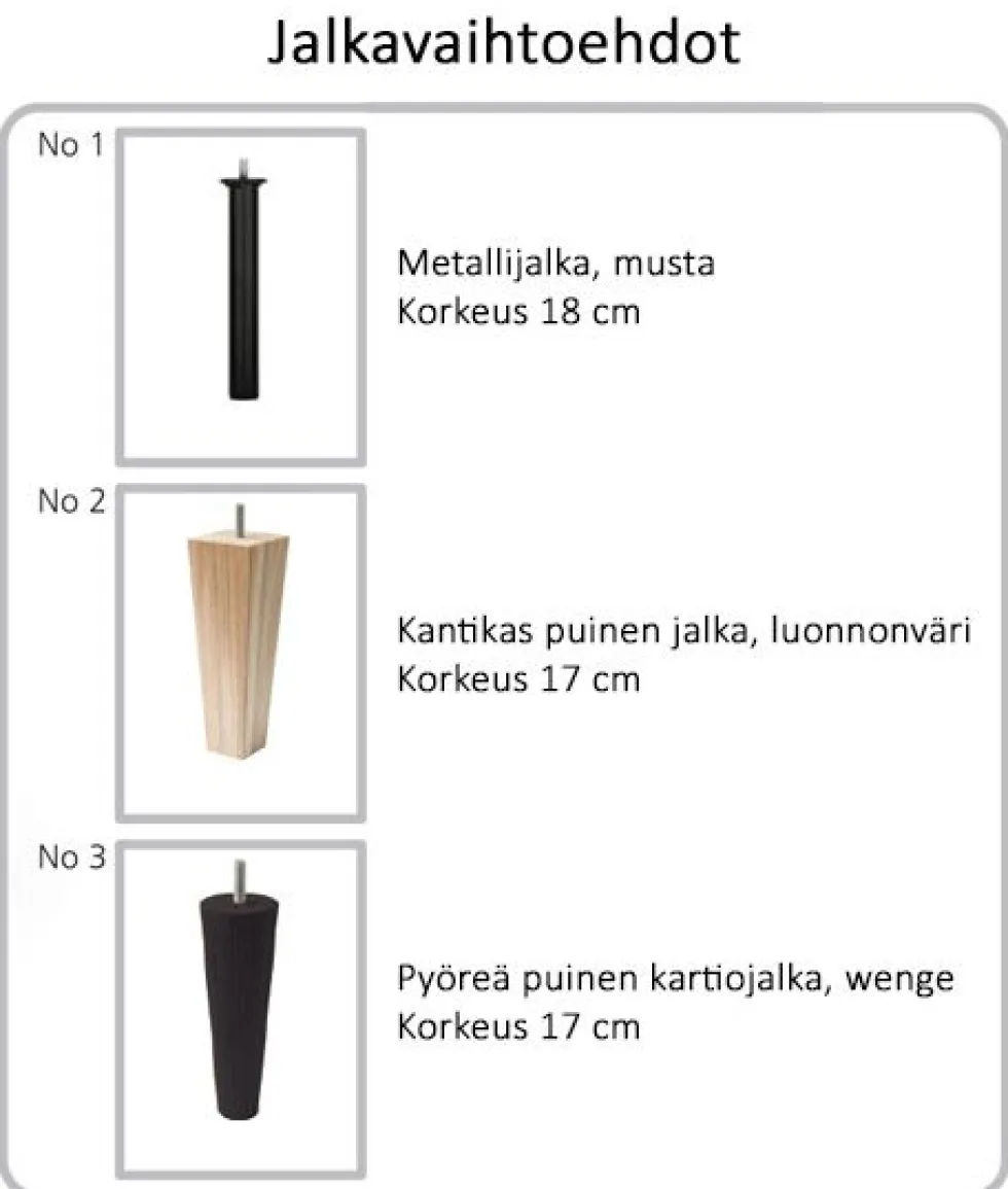 Kent 3-istuttava vuodesohva, eri värejä