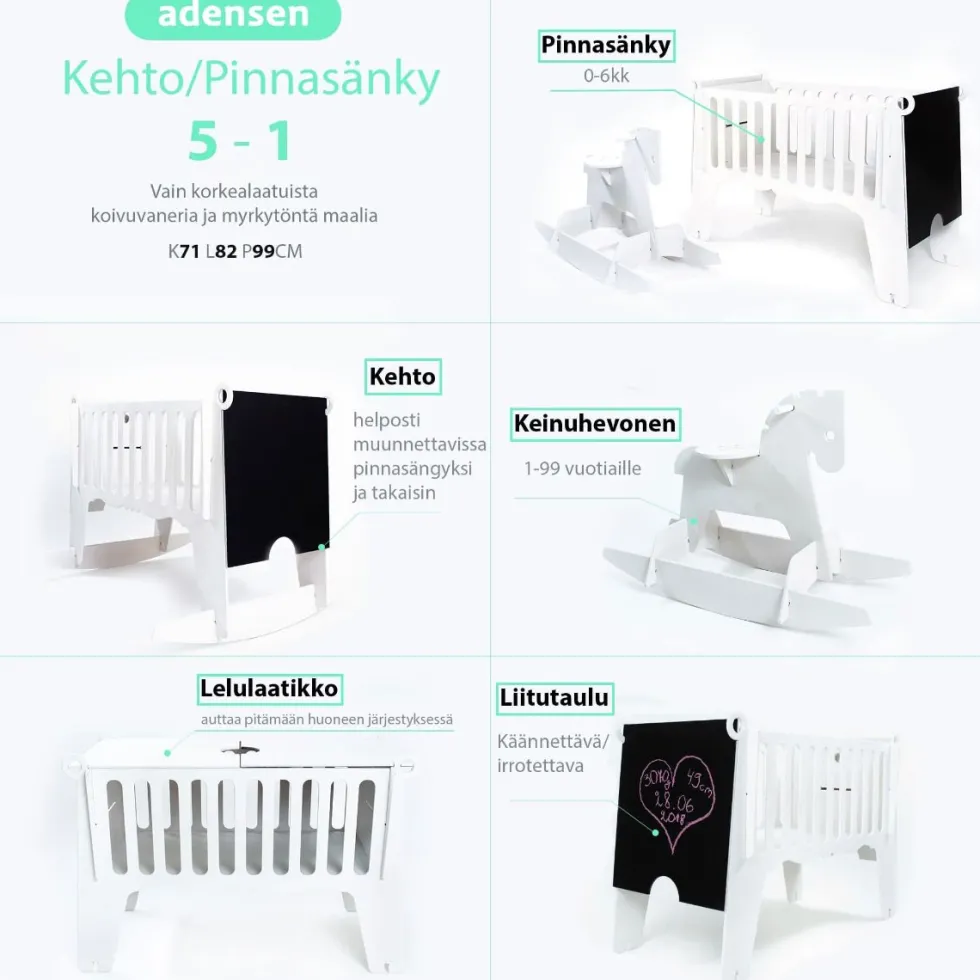 Koivupuu kehto + keinuhevonen, kampanja