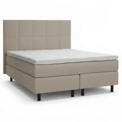 Komia 160x200 cm jenkkisänky + sängynpääty, taupe