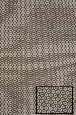 Käsinkudottu Flower-villamatto ruskea, 160x230 cm