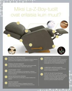 La-Z-Boy Ethan recliner mekanismituoli, graniitinharmaa
