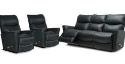 La-Z-Boy Rowan 3+1+1 recliner sohvakalusto, musta nahka
