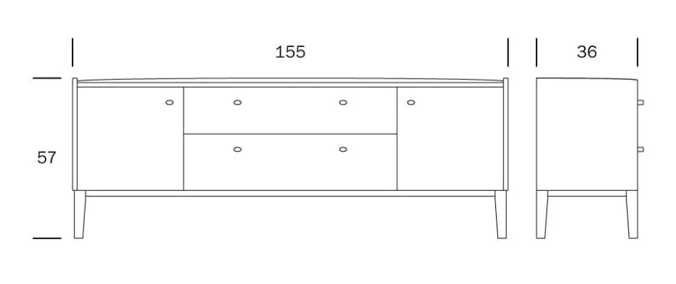 Matinea tv-taso 155cm, valkoinen