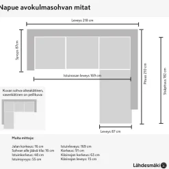 Napue avokulmasohva tummanharmaa