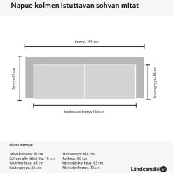 Napue 3-istuttava sohva beige