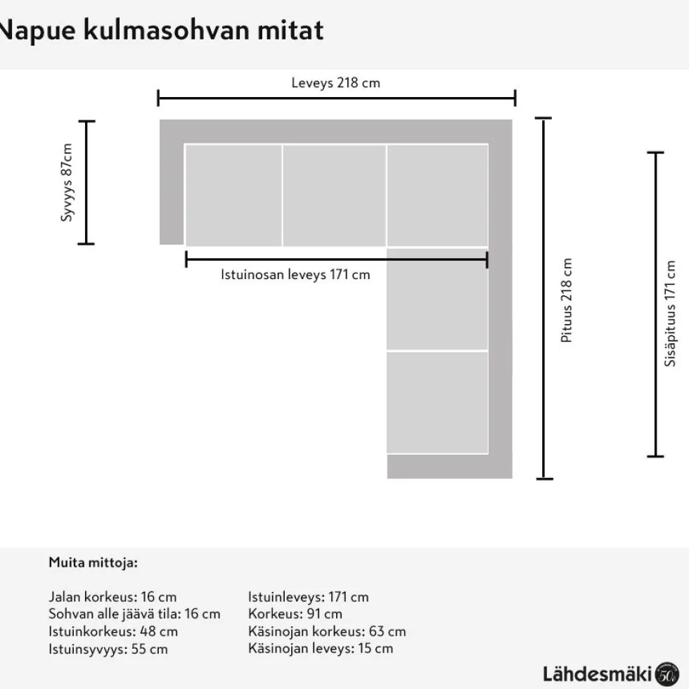 Napue kulmasohva beige