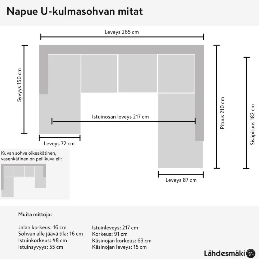 Napue U-kulmasohva beige