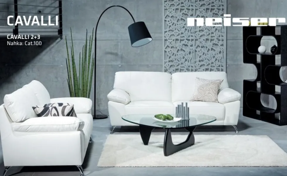 Neiser Cavalli 3+2 sohvakalusto, valkoinen