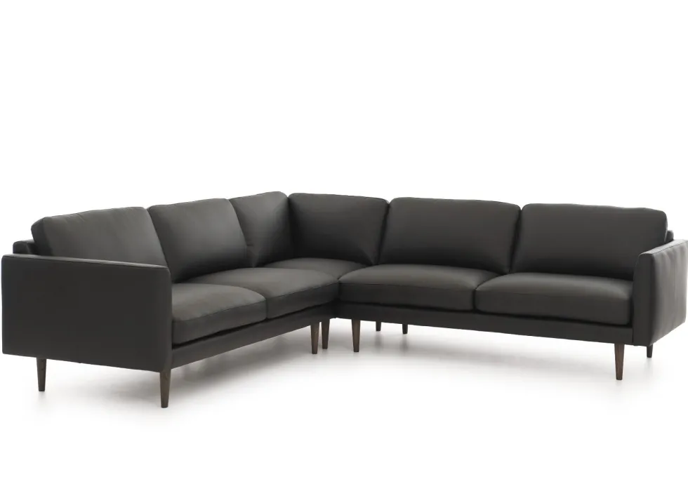Neiser Lario kulmasohva 266x266cm, musta nahka