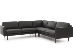 Neiser Lario kulmasohva 266x266cm, musta nahka