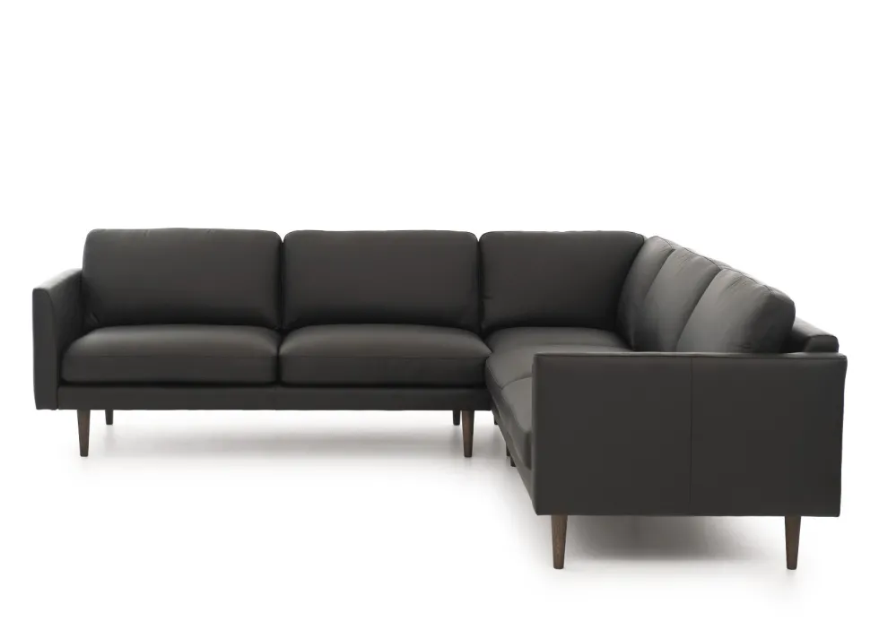 Neiser Lario kulmasohva 266x266cm, musta nahka