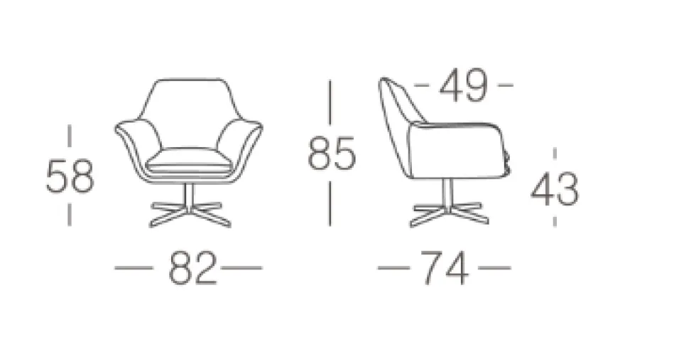 Nordic 832 lepotuoli, musta tai valkoinen