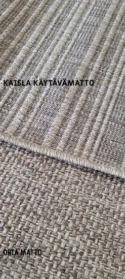 Oria pyöreä matto, ruudukas pellava, eri kokoja