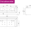 Orlando 3-ist sohva 222 cm, keltainen