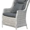 Osborne nojatuoli polyrottinki, vaaleanharmaa