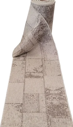 Patchwork käytävämatto 80 cm pellava