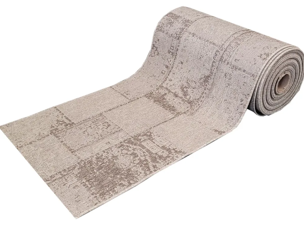 Patchwork käytävämatto 80 cm pellava