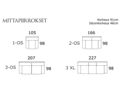 PK Furniture Bueno 3 XL nahkasohva, kotimainen