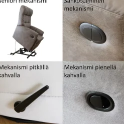 PK Furniture Togo Kick reclinertuoli, kangasverhoiltu