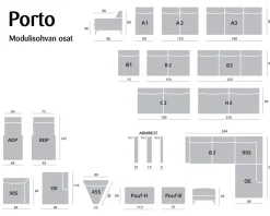 Porto rahi 110x60cm, eri värejä