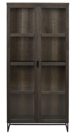 Rowico Everett vitriini 195cm, ruskea tammi