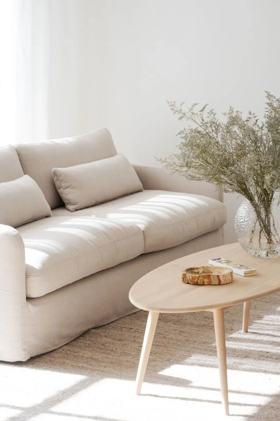 Rowico Tompkins sohvapöytä 150x60, valkopesty tammi